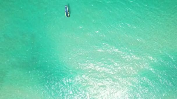 Aerial View Beautiful Sea Active Sport People Practicing Kite Surfing — 图库视频影像