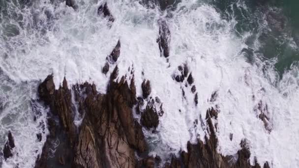 Top View Sea Surface Amazing Waves Sea Background Slow Motion — Vídeo de stock