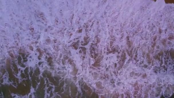Sea Beach Beautiful Waves Foaming Splashing Beach Sand Ocean Sea — Stock Video