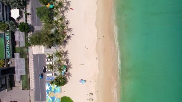 Phuket Patong Beach Aerial View Drone Camera Beautiful Patong Beach — ストック動画