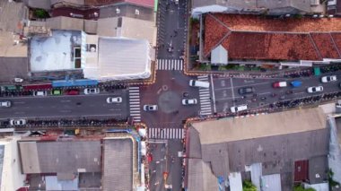Aerial view of cars traffic junction view at phuket city.Transportation and Travel background concept