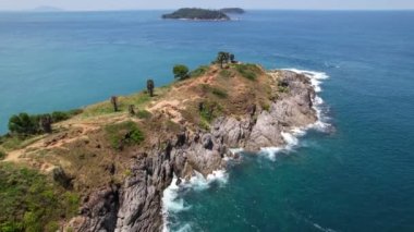 Top view sea surface Amazing waves sea background in slow motion Beautiful seashore at Phuket Thailand