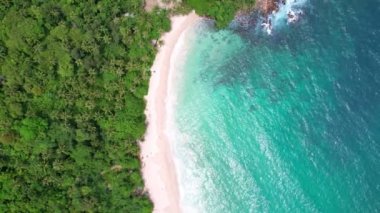 Top view sea surface Amazing waves sea background in slow motion Beautiful seashore at Phuket Thailand