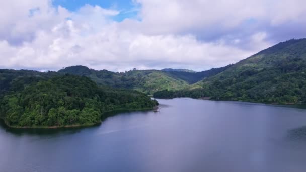 Aerial View Drone Hyperlapse Shot Tropical Landscape Rainforest Clouds Flowing — Stock Video