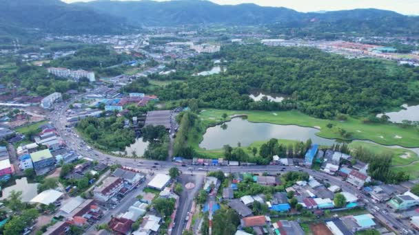 Luchtfoto Van Kathu District Phuket Thailand Van Drone Camera Hoge — Stockvideo