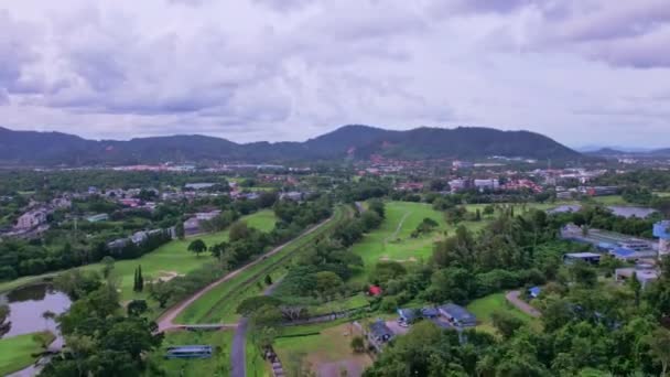 Aerial Drone Video Hyperlapse Road Kathu City Phuket Thailand Transportation — Stockvideo