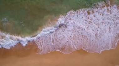 Phuket beach sea Amazing beach, Aerial view of Tropical beach sea in the beautiful Phuket island,Waves crashing on sandy beach Phuket Thailand, Phuket island is destination tourist to travel Thailand