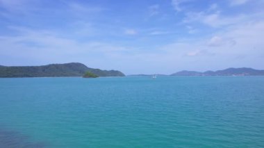 Beautiful sea background summer landscape, Waves sea water surface High quality video Bird's eye view, Drone fly over sea surface high angle view, Top down