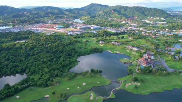 Flygfoto Över Kathu Distriktet Phuket Thailand Från Drönarkamera Från Hög — Stockvideo