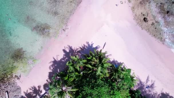 Top View Aerial Footage Flying Drone Amazing Beautiful Sea Beach — Video Stock