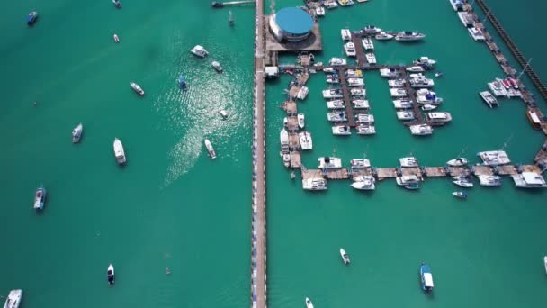 Letecký Pohled Drone Video Záběr Létání Nad Chalong Molo Phuket — Stock video