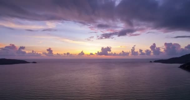 Hiperlapso Vista Aérea Paisagem Majestosa Pôr Sol Nascer Sol Luz — Vídeo de Stock