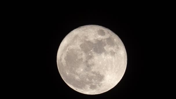 Повний Місяць Небі Вночі Дивовижний Місяць Телеоб Єктивом Фото Відео — стокове відео