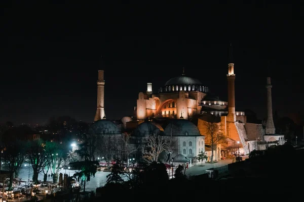 Istanbul Turkey December 2018 Exterior Hagia Sophia Mosque Night — Photo