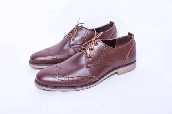 Homens Derby Shoes Fundo Branco — Fotografia de Stock