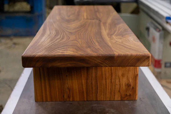 Mesa Madera Marrón Recién Hecha Taller Producto Madera Hecho Mano — Foto de Stock