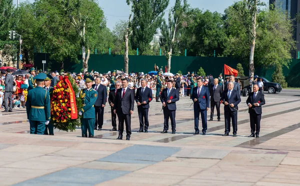 Bishkek Kirguistán Mayo 2022 Presidente Kirguistán Sadyr Japarov Presidente Sooronbay — Foto de Stock