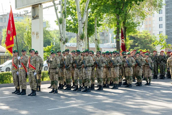 Bichkek Kirghizistan Mai 2022 Les Forces Armée Kirghize Défilent Lors — Photo