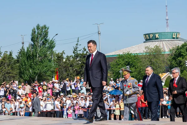 Bishkek Kyrgyzstan May 2022 Kyrgyzstan President Sadyr Japarov Victory Day Ліцензійні Стокові Зображення