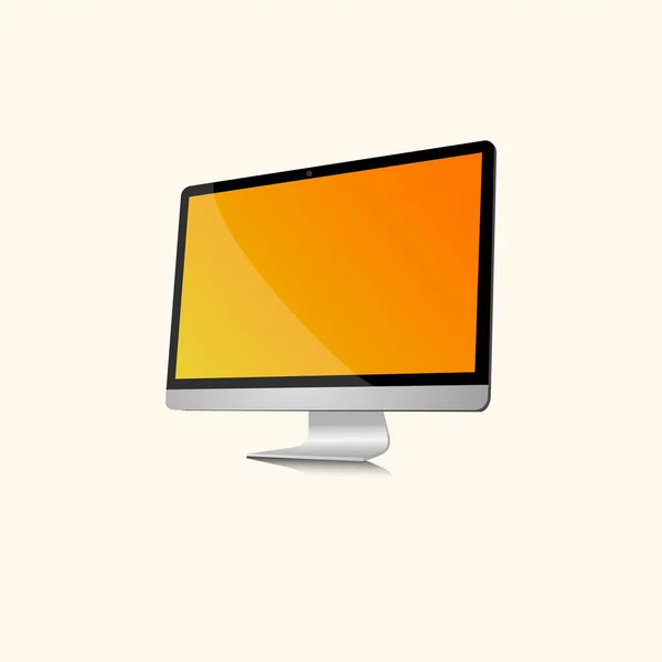Renkli boş bilgisayar monitörü sol yan görünüm düz tasarım masaüstü sanatı yansıması 