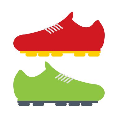 Colorful silhouette sports Weare football shoes isolated on white background