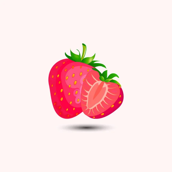 被白色背景隔离的草莓 — 图库矢量图片