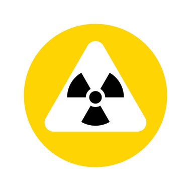 Renkli tehlikeli radyasyon uyarısı düz dizayn işareti