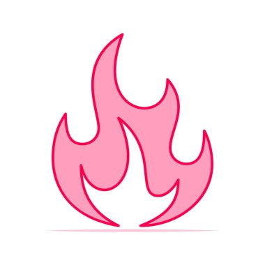 siluet renkli ateş alevi düz ikon çizimi