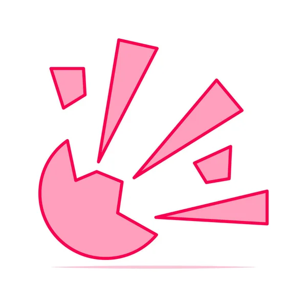 Beyaz arkaplanda renkli patlama yassı simgesi