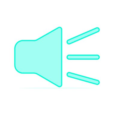 İzole edilmiş beyaz arkaplanda düz simgede renkli ses