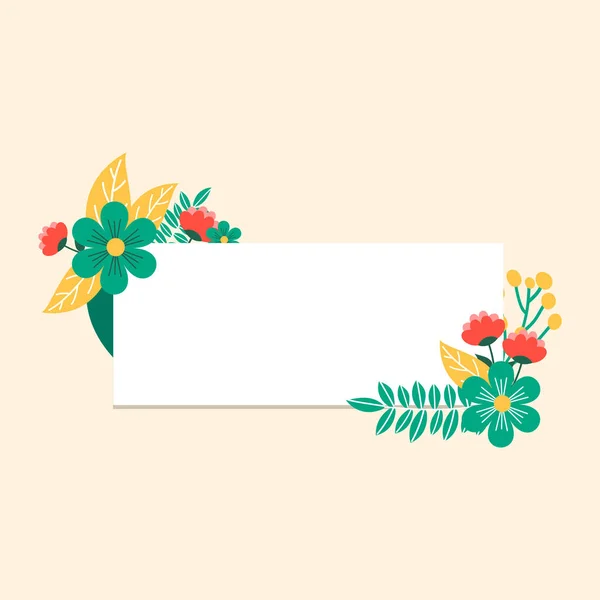 Floral Greeting Card Flowers Yellow Background — Stockvektor