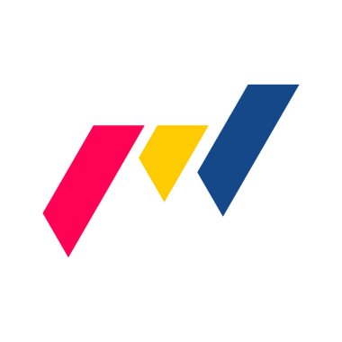 Basit geometrik n logoti vektör çizimi