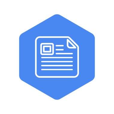 İzole edilmiş dijital ana hatlı gazete düz simgesi tasarımı