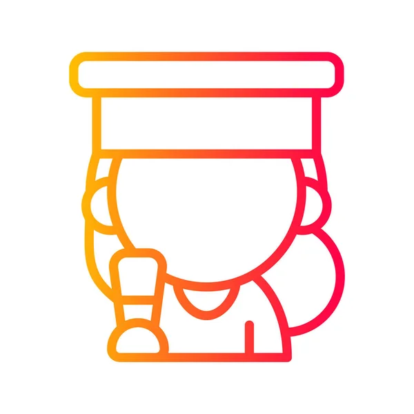 Okula dönüş el çanı gradyan dış hat simgesi düz tasarım.