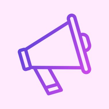 Gradient outline megaphone flat icon