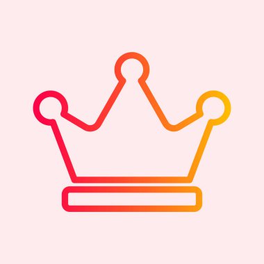 Gradient king crown outline flat icon illustration