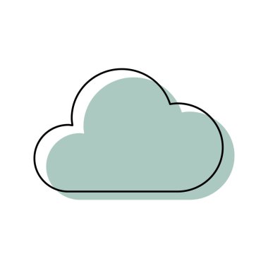 Outline cloud flat icon design