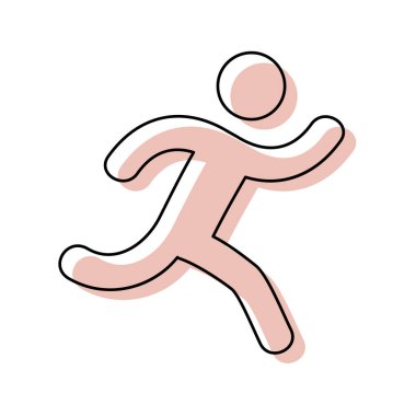 Sportsman and running outline icon design