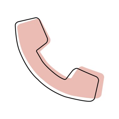 Old telephone Call receiver flat two-color icon design