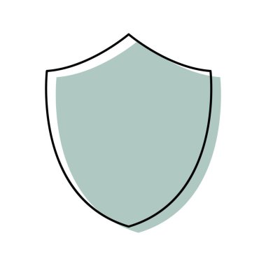 Security shield outline two color icon