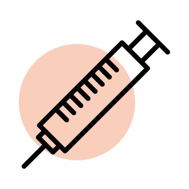 Medical injection outline flat icon design	 