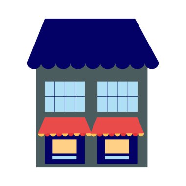 Modern hand drawing shopping storefront vector illustration