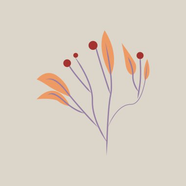 Orange botanical plant vector illustration