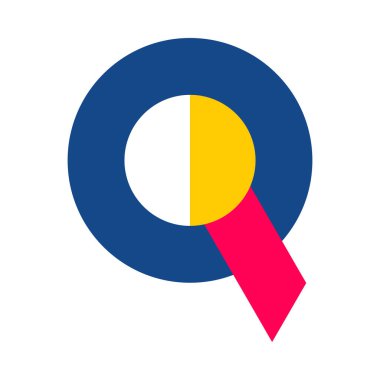 Modern Abstract geometric Q Uppercase alphabetical font flat design. Q letter