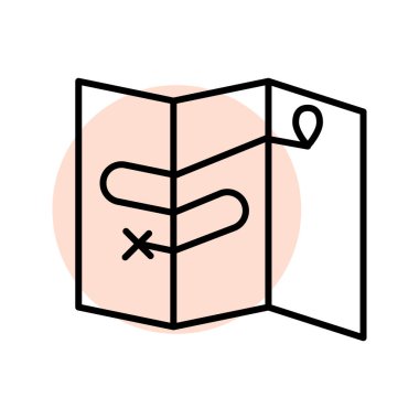 Local travel guide map outline flat icon design