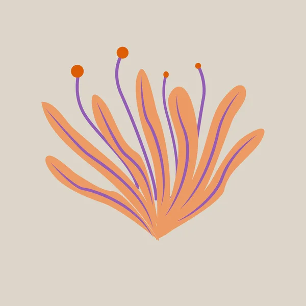 Modern seaside leaves plants vector illustration