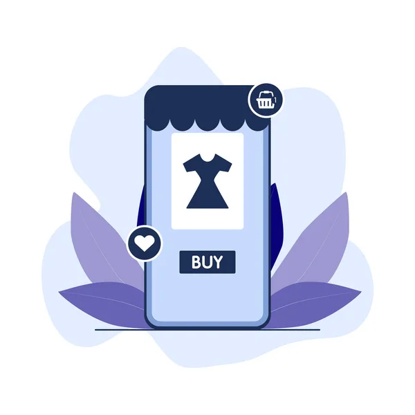 Online shopping flat UI concept illustration