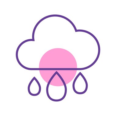 Colorful Rain in clouds outlines vector illustration