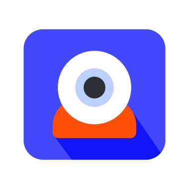 Retro CCTV secure camera flat vector icon illustration