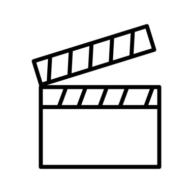 Cinema clapboard outline vector illustration